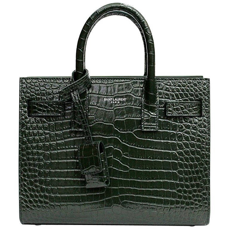 Yves Saint Laurent Green Leather Sac De Jour Mini Bag For Sale at 1stDibs |  ysl sac de jour green, ysl sacs, green sac de jour