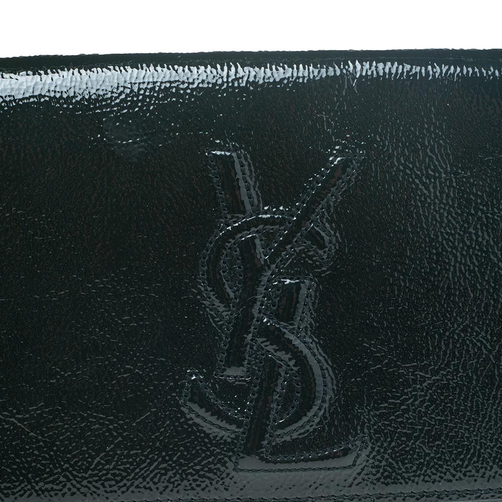 Yves Saint Laurent Green Patent Leather Belle De Jour Flap Clutch 6