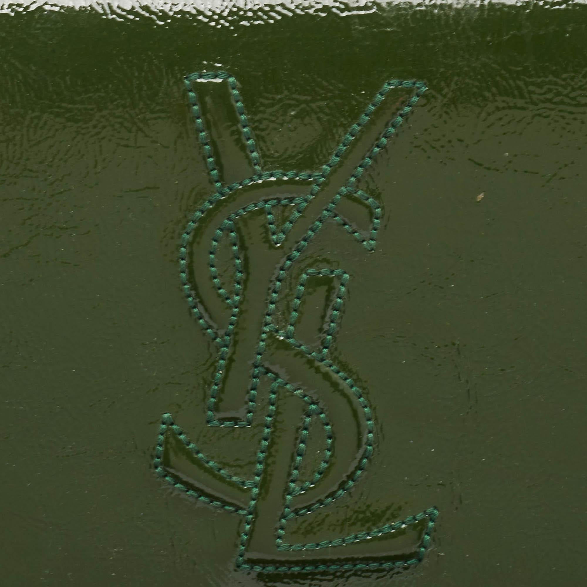 Yves Saint Laurent Green Patent Leather Belle De Jour Flap Clutch 1