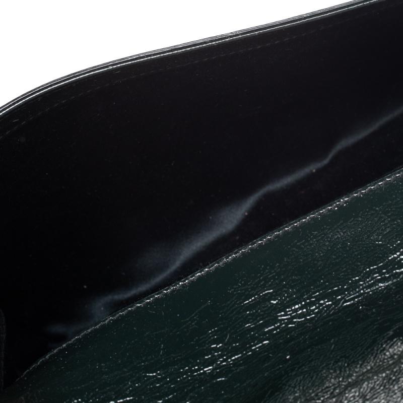 Yves Saint Laurent Green Patent Leather Belle De Jour Flap Clutch 4