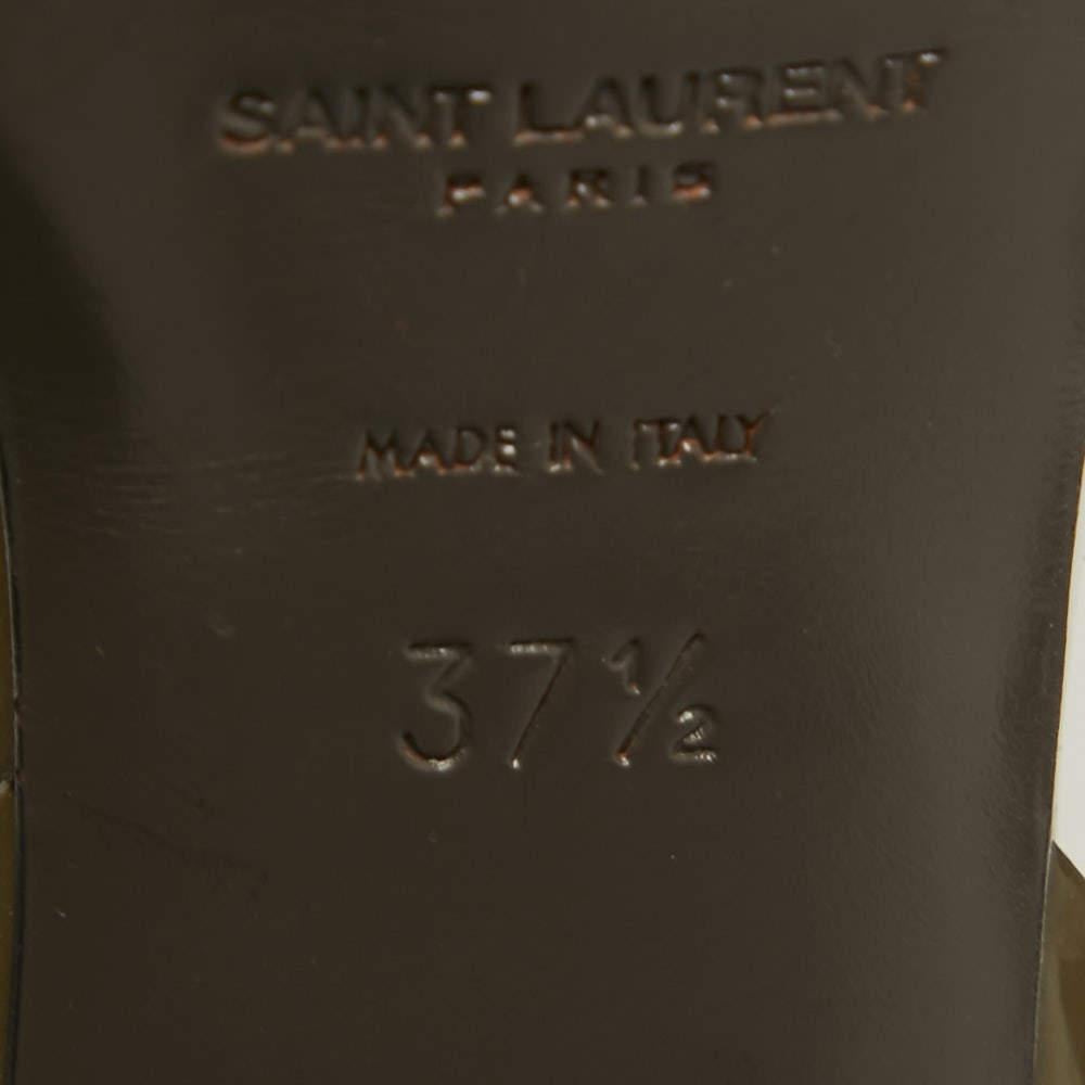 Yves Saint Laurent - Sandales Tribute en cuir verni vert, taille 37,5 3