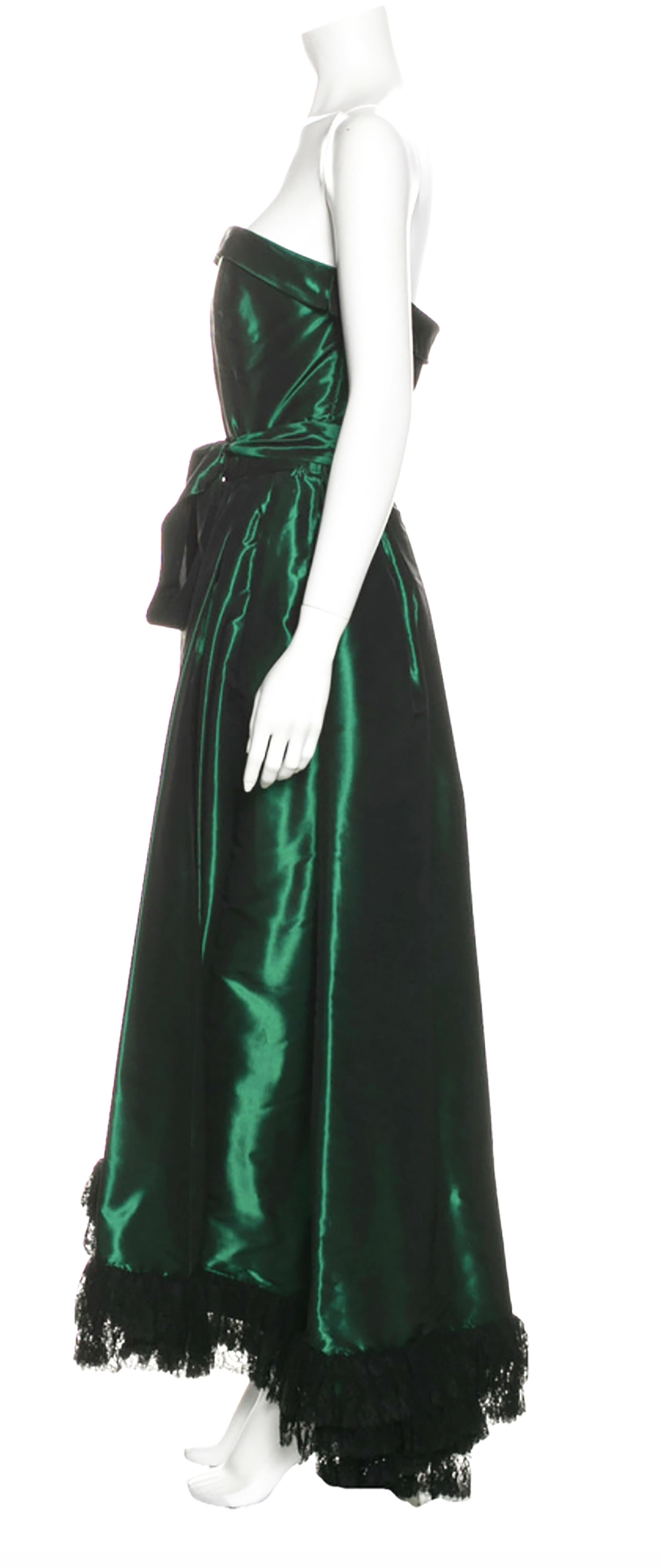 green taffeta dress