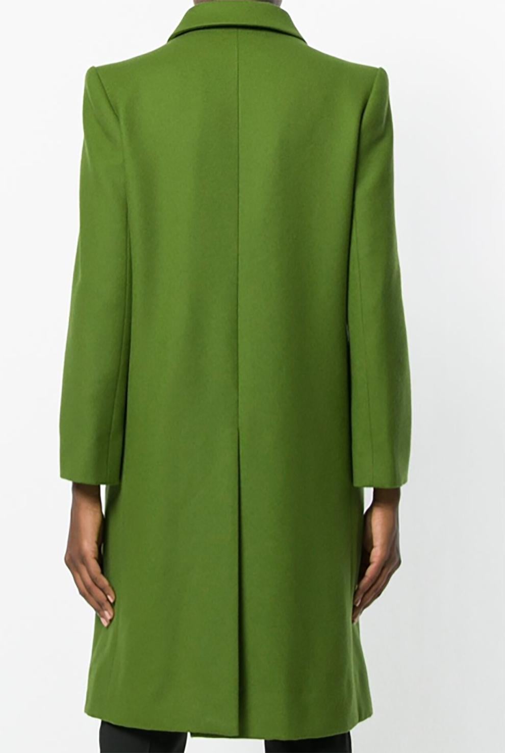 Women's Yves Saint Laurent Green Wool Coat