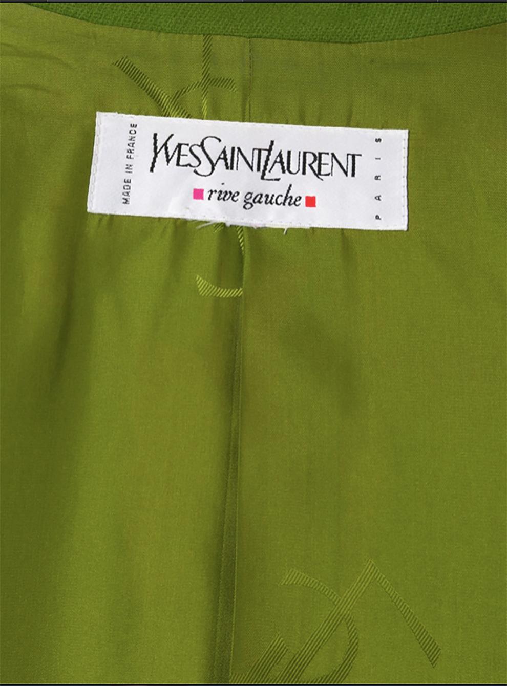 Yves Saint Laurent Green Wool Coat 1