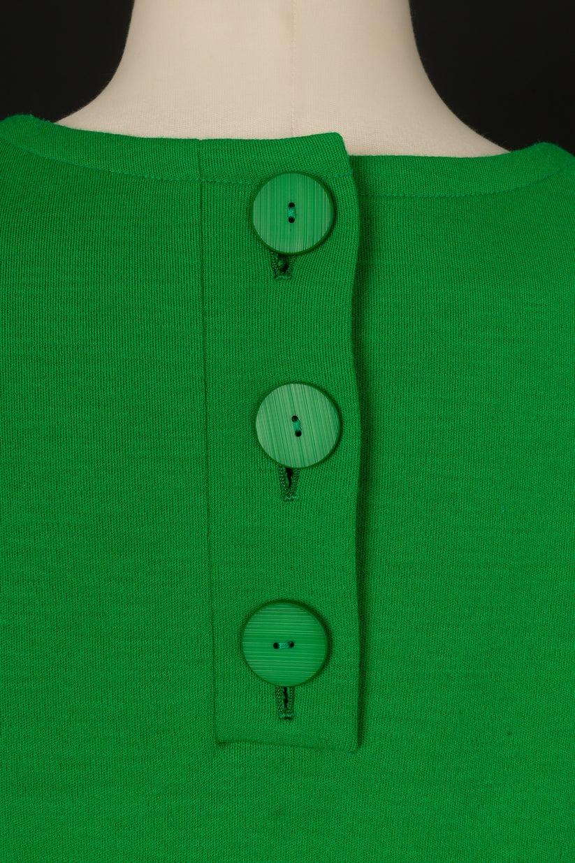Yves Saint Laurent Green Wool Long-Sleeved Winter Top, 1987 For Sale 1