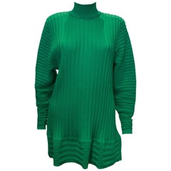 Yves Saint Laurent Green Wool Tunic / Mini Dress