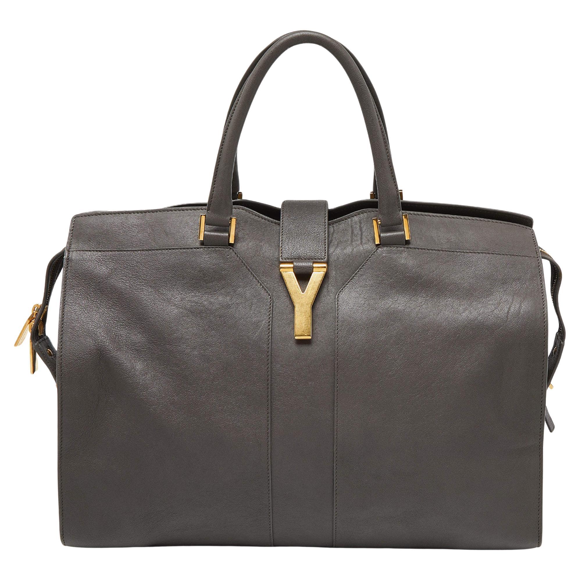 Yves Saint Laurent grand sac cabas Chyc en cuir gris