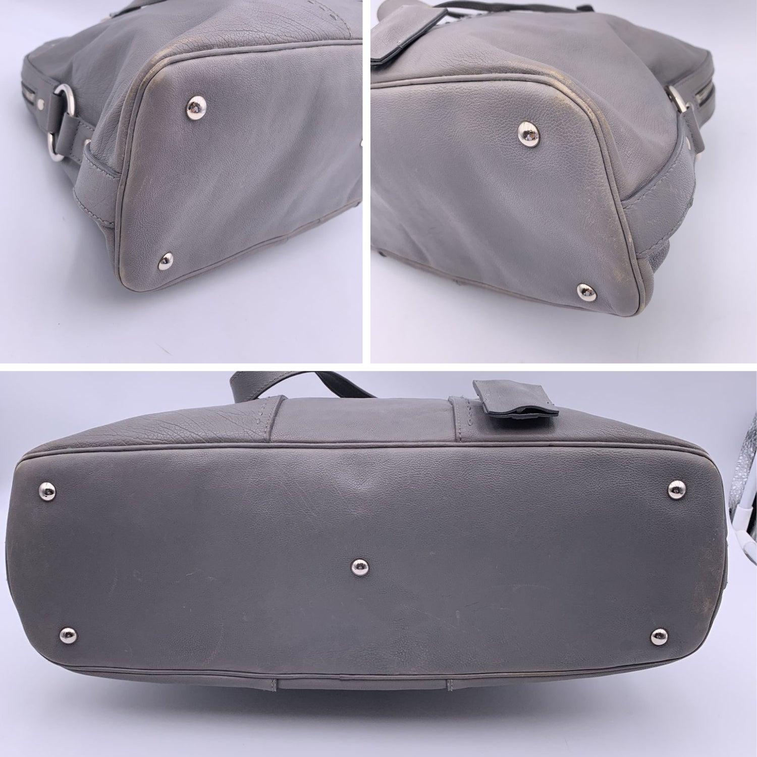 Yves Saint Laurent Grey Leather Large Muse Tote Shoulder Bag 1