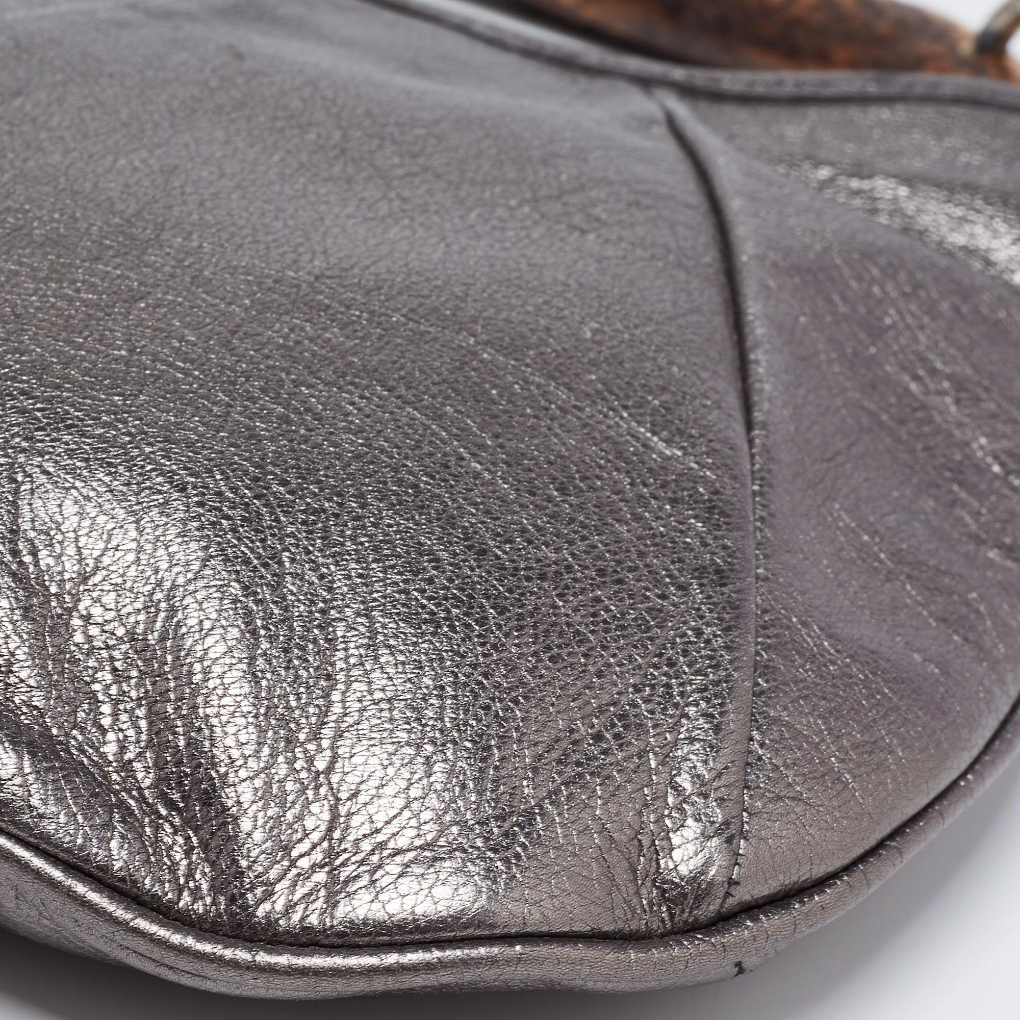 Yves Saint Laurent Grey Leather Mombasa Hobo 2