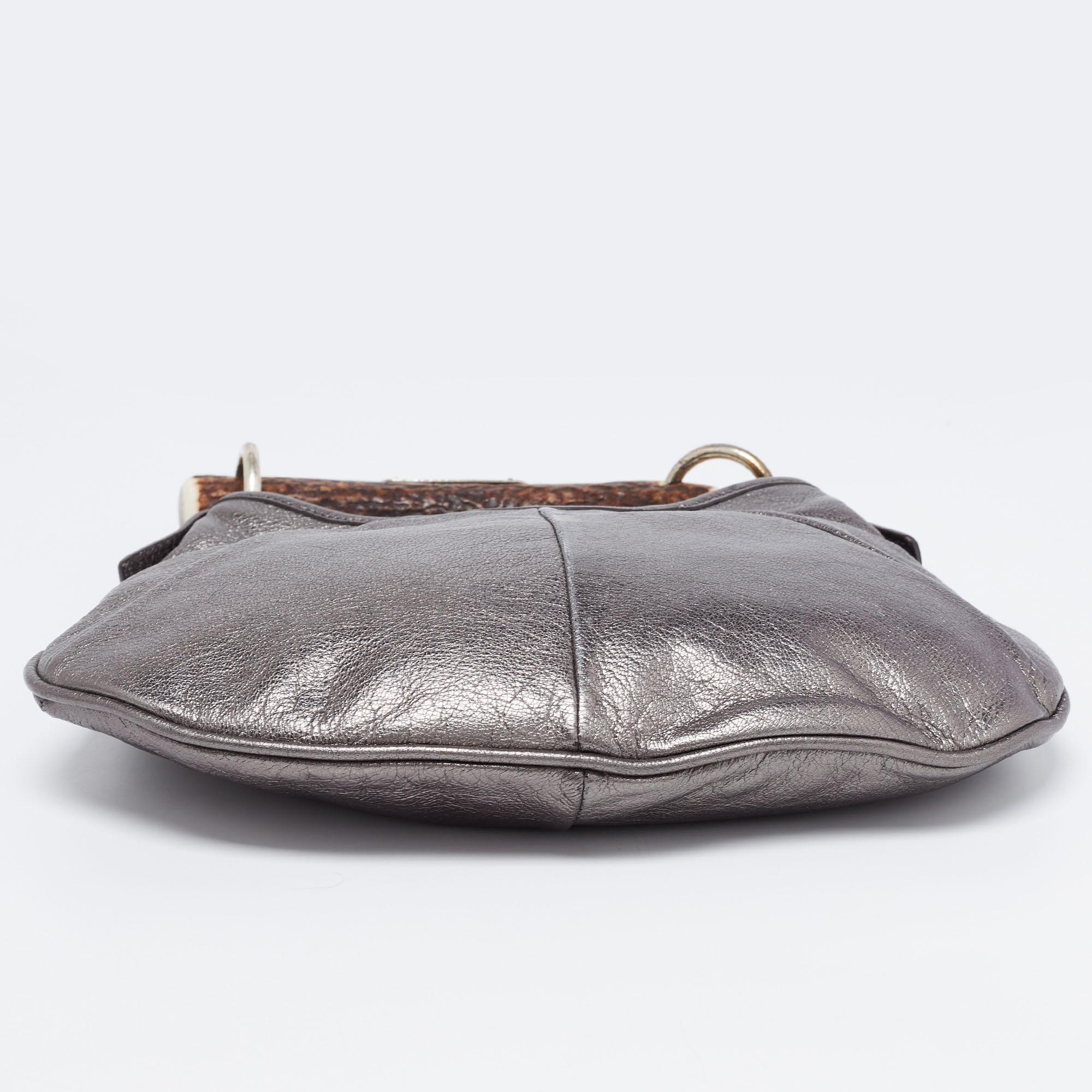 Yves Saint Laurent Grey Leather Mombasa Hobo 4