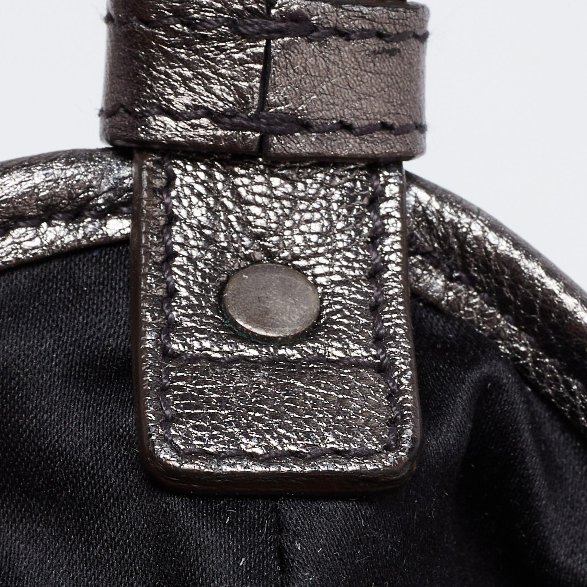 Yves Saint Laurent Grey Leather Mombasa Hobo 5