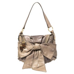 Yves Saint Laurent Grey Leather Sac Bow Hobo