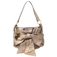 Yves Saint Laurent Grey Leather Sac Bow Hobo