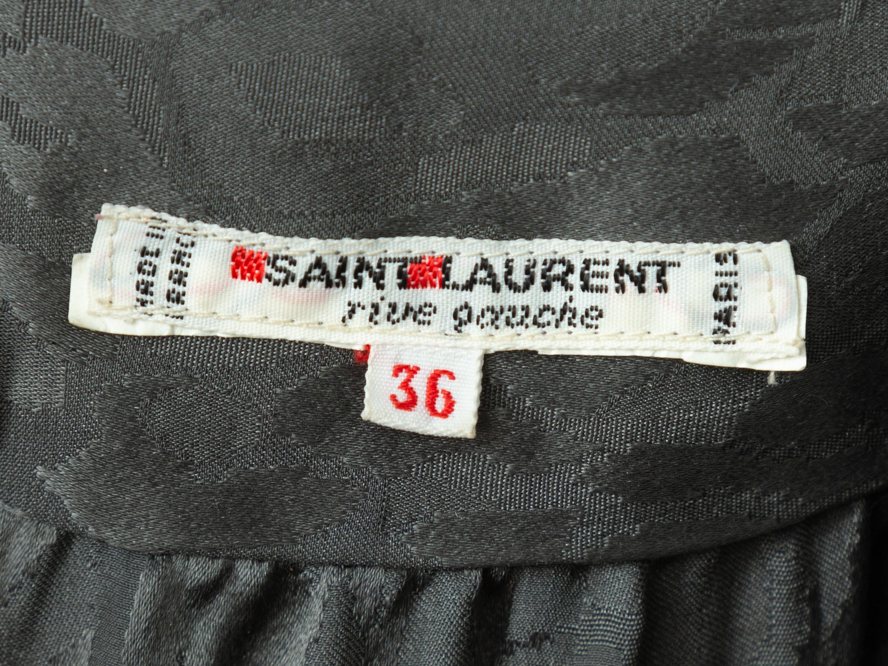 Yves Saint Laurent Grey Pussy Bow Blouse In Good Condition In New York, NY
