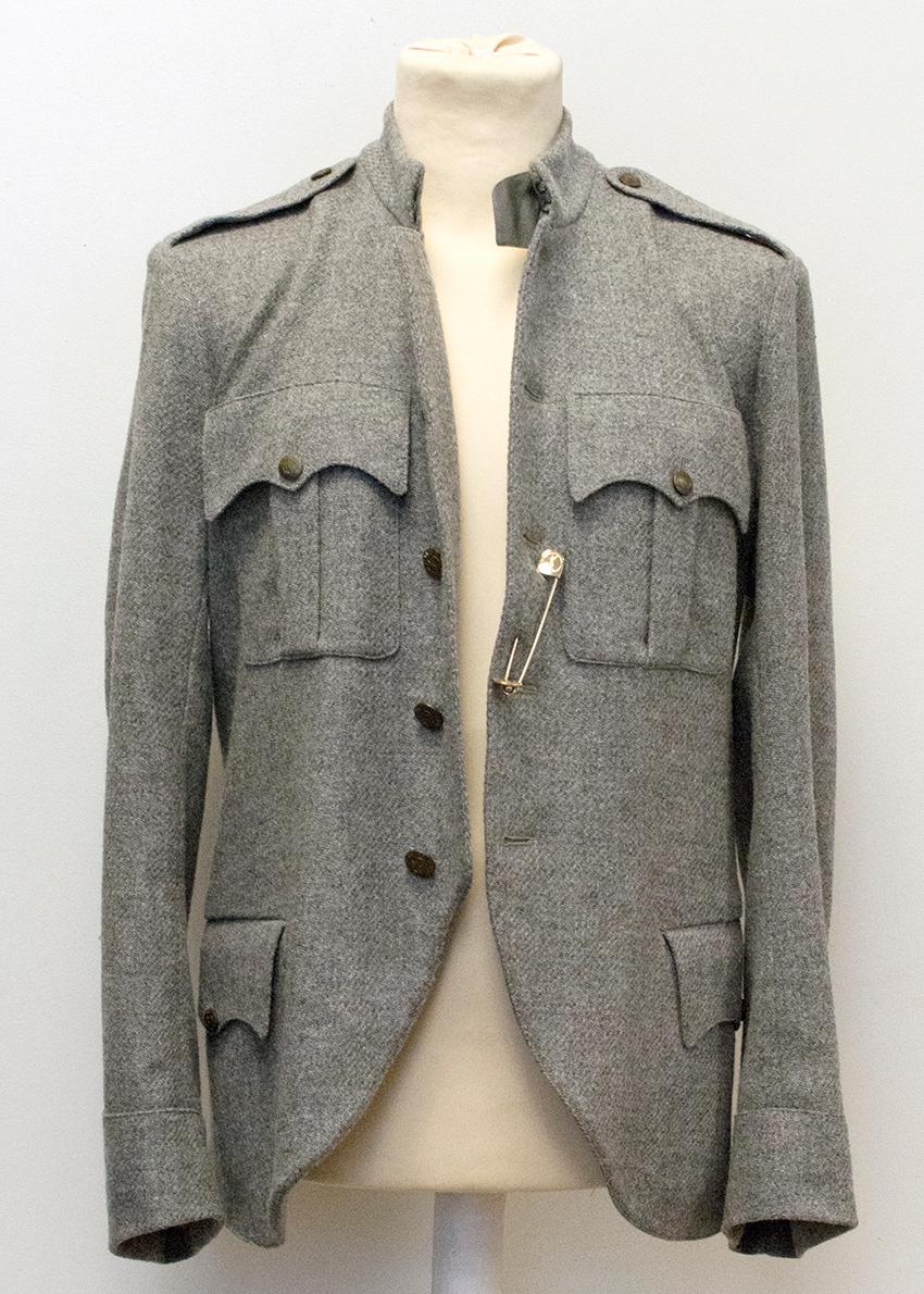 Men's Yves Saint Laurent Grey Solid Coat IT 50