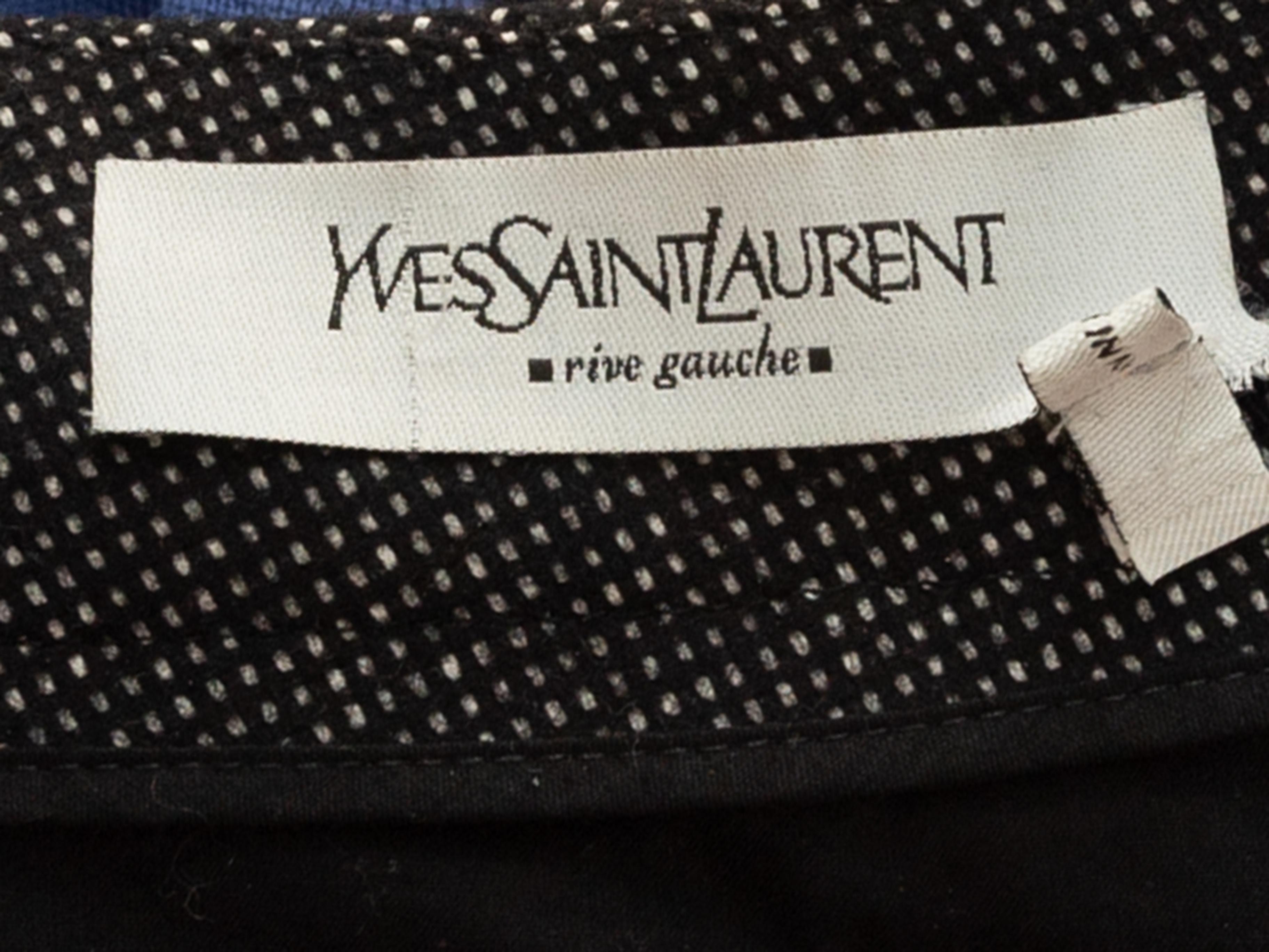Black Yves Saint Laurent Grey Wool & Angora Checkered Pants