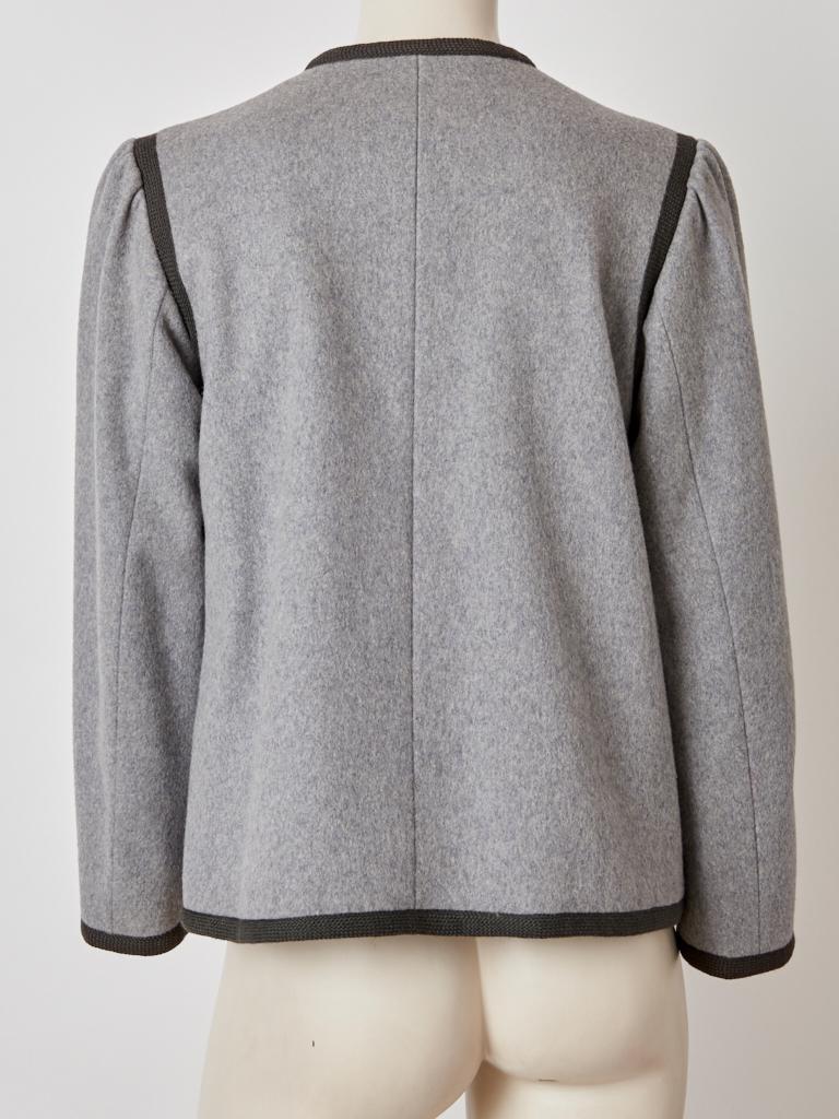 Women's Yves Saint Laurent Grey Wool Flannel Jacket