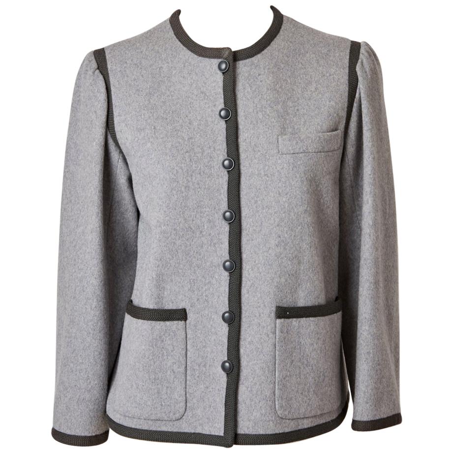 Yves Saint Laurent Grey Wool Flannel Jacket