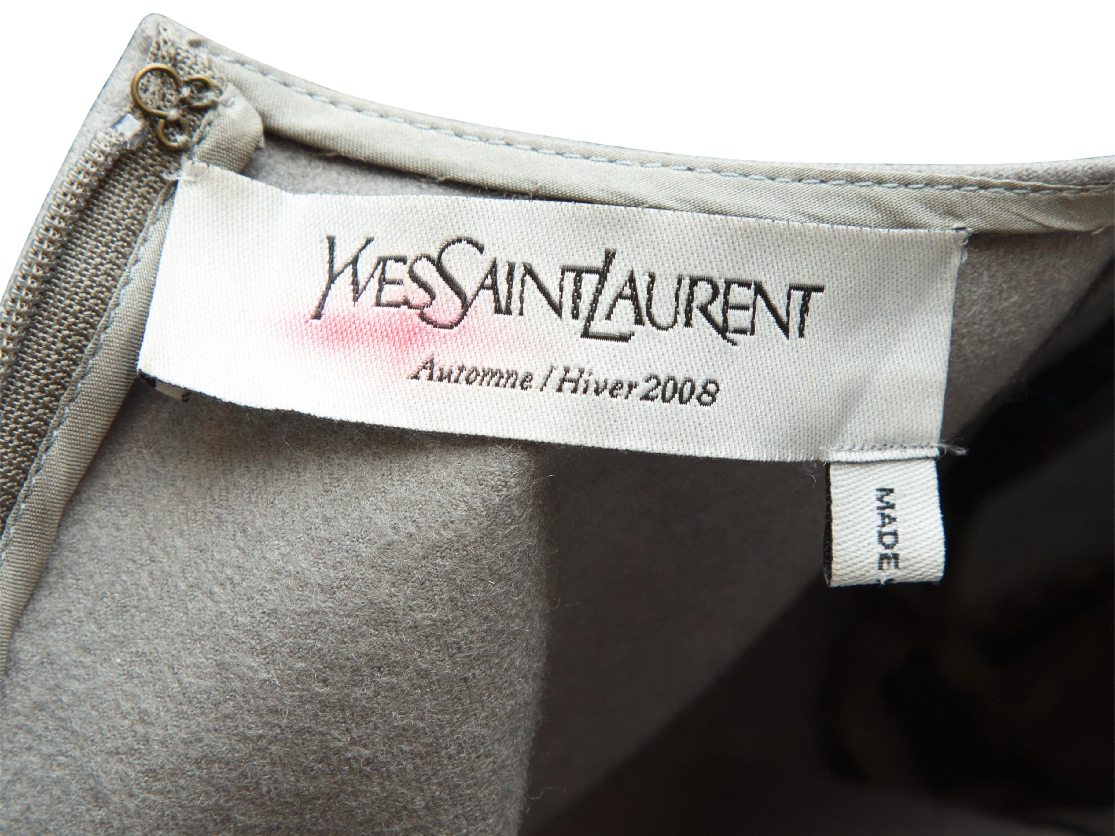 Yves Saint Laurent Grey Wool & Tweed Inset Panel Autumn/Winter 2008 Dress In Good Condition In New York, NY
