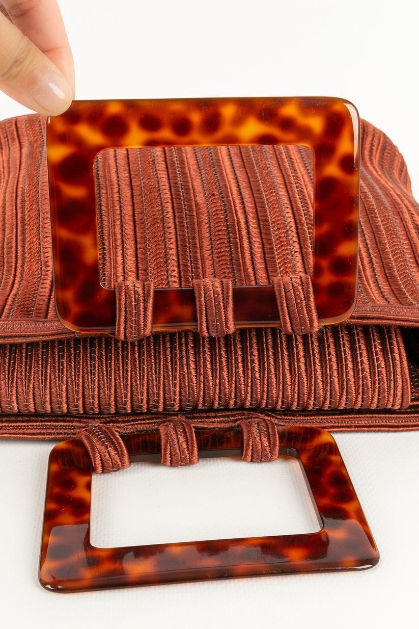 Yves Saint Laurent Handbag with Bakelite Handle For Sale 2