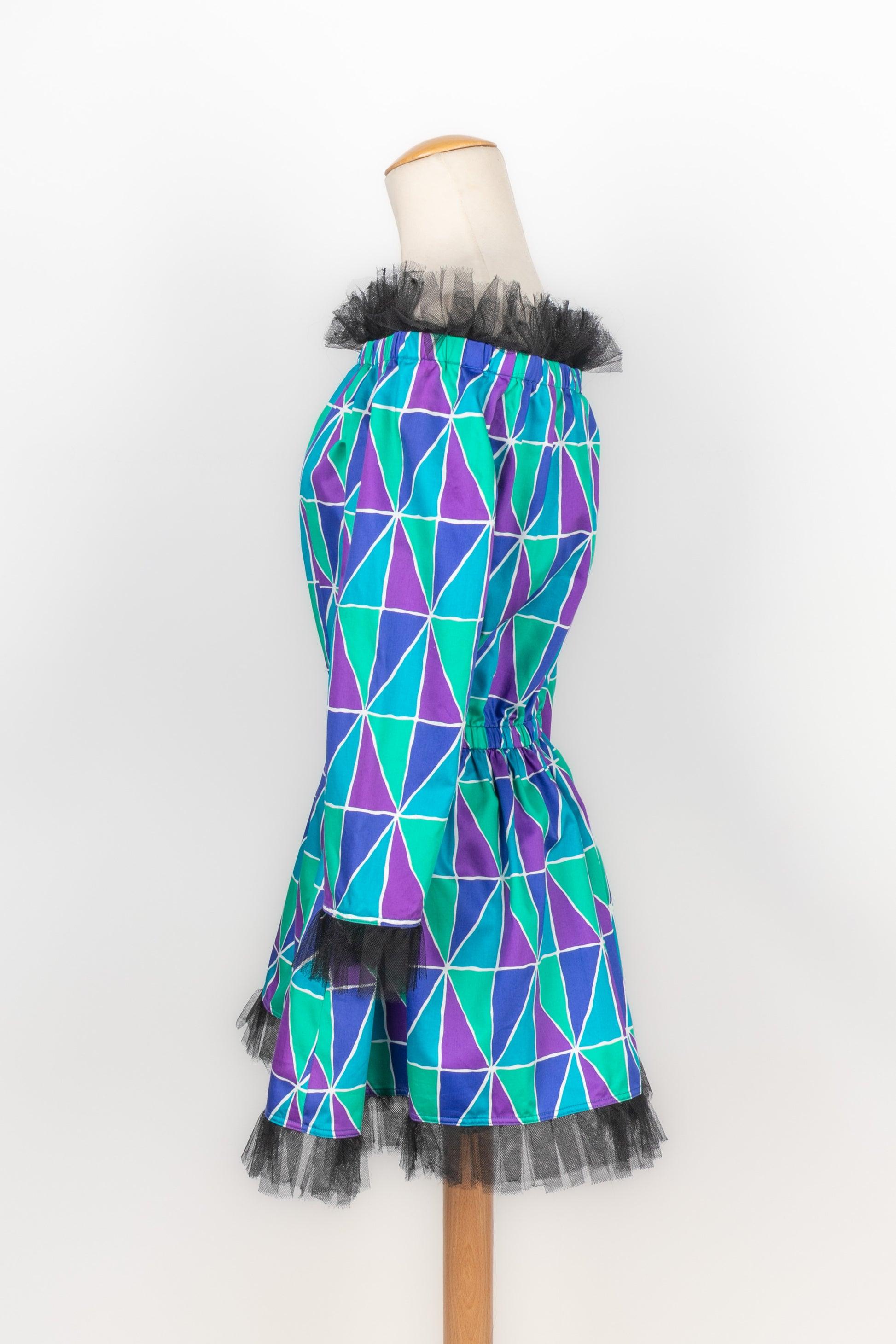 Yves Saint Laurent Harlequin Mini Dress, 1988 In Excellent Condition For Sale In SAINT-OUEN-SUR-SEINE, FR