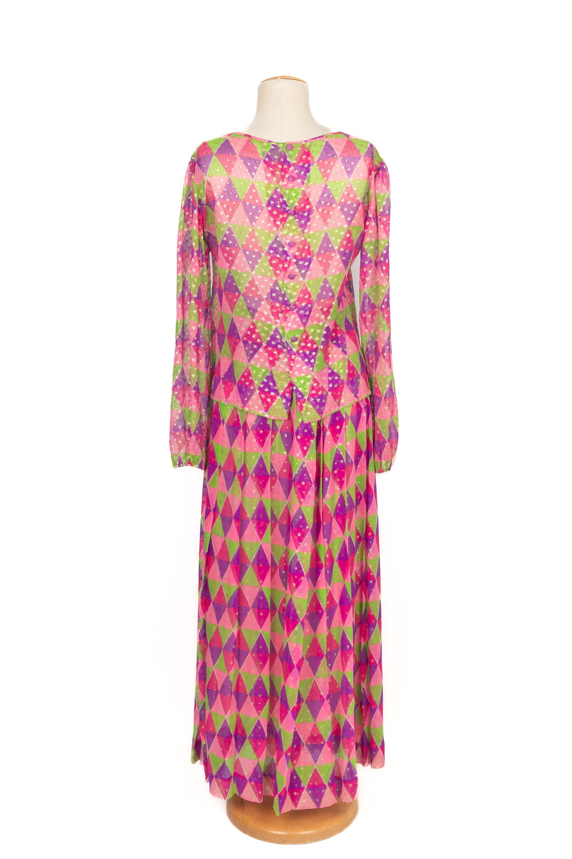 Rosa Yves Saint Laurent Set Arlecchino, 1972 in vendita