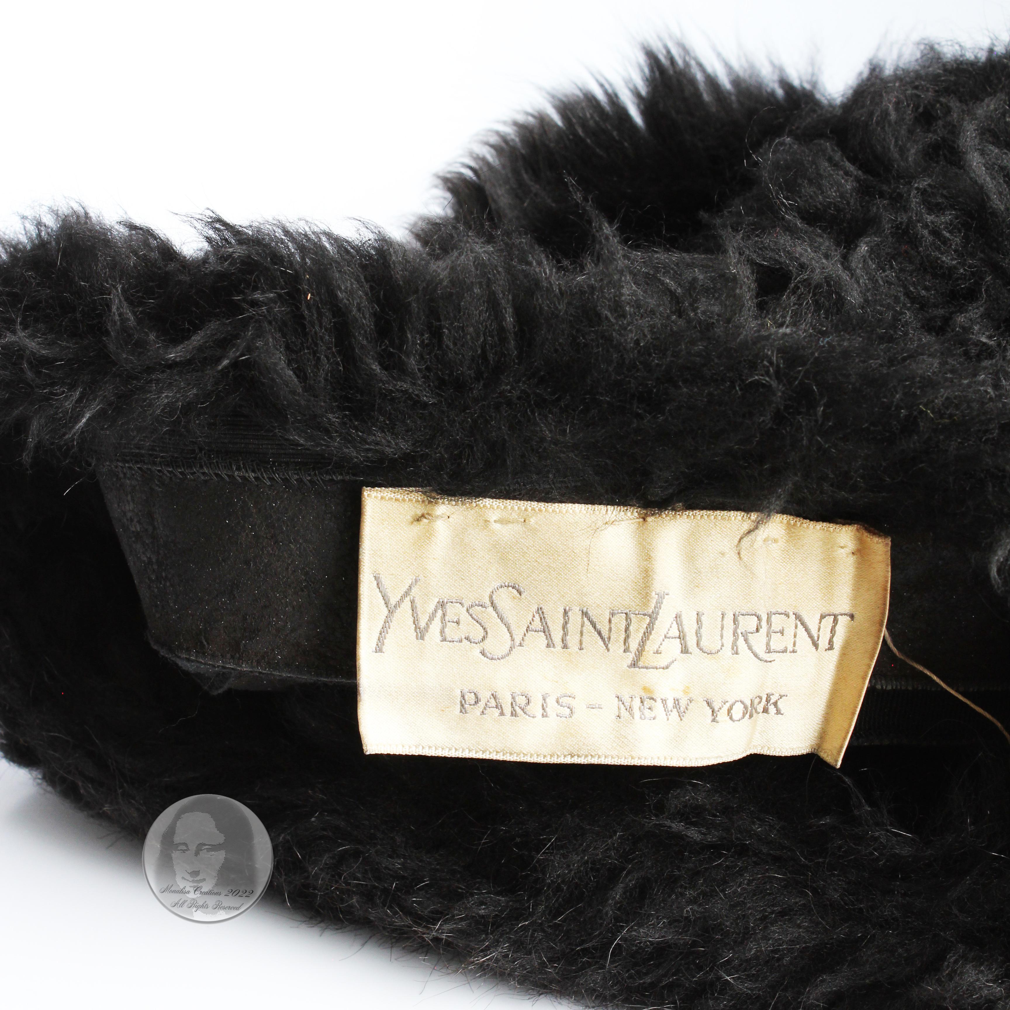 Yves Saint Laurent Hat Black Shearling Fur Russian Ballet Russes Vintage 70s  8