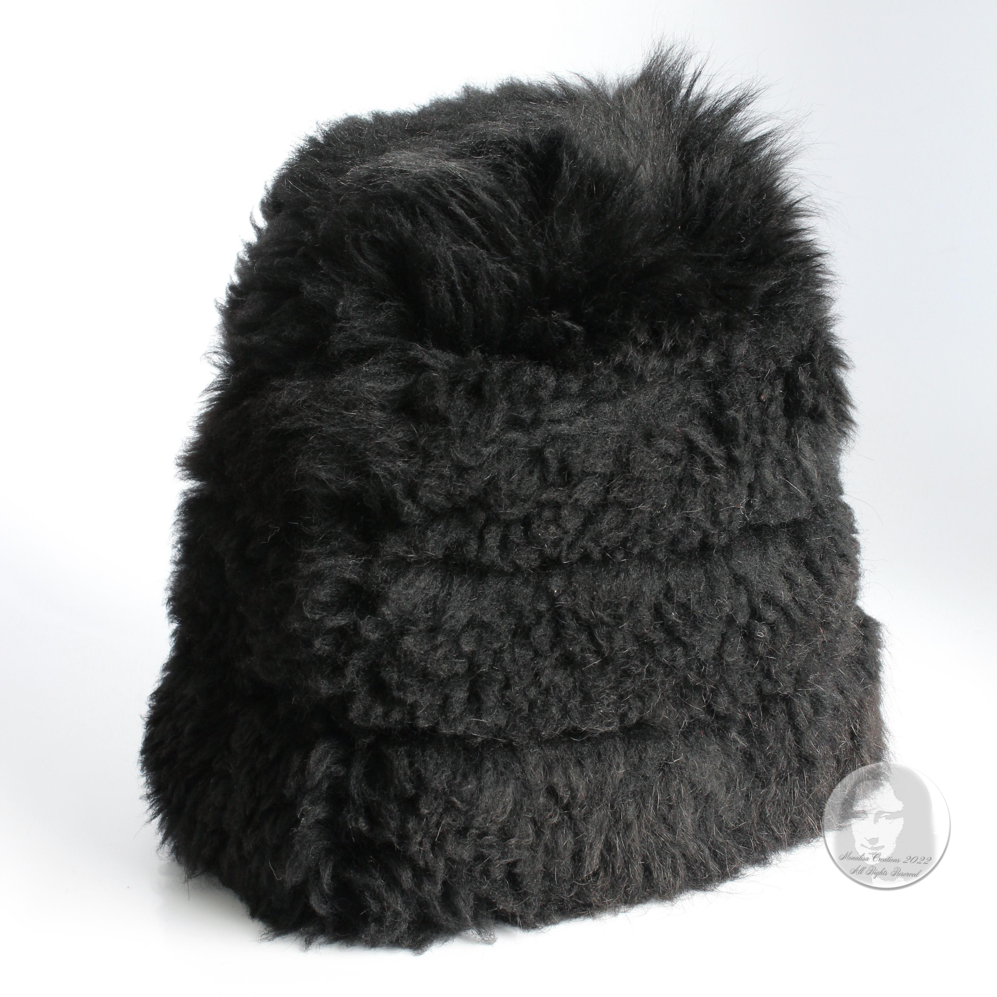 Yves Saint Laurent Hat Black Shearling Fur Russian Ballet Russes Vintage 70s  4