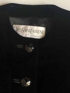 YVES SAINT-LAURENT Haute Couture 076278 Black Single Breasted Jacket Suit 1993
