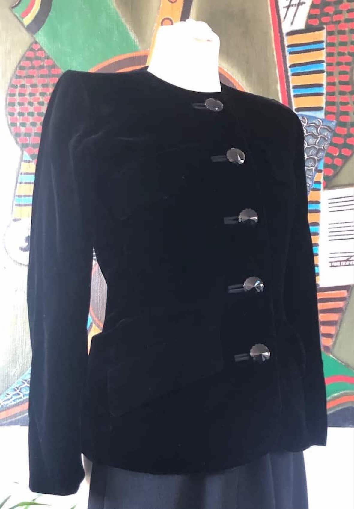YVES SAINT-LAURENT Haute Couture 076278 Black Single Breasted Jacket Suit 1993 1