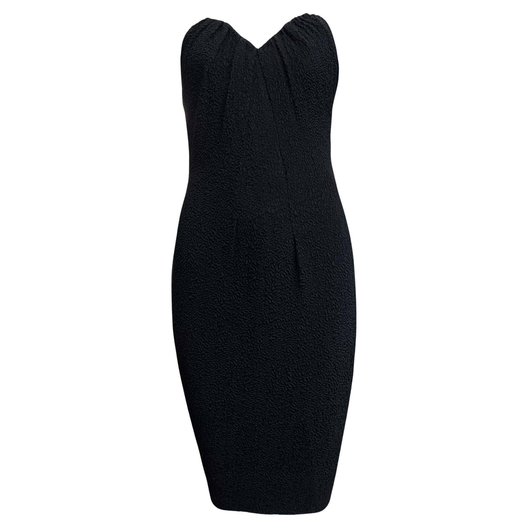 Yves Saint Laurent Haute Couture 1986/1987 Schwarzes trägerloses Minikleid