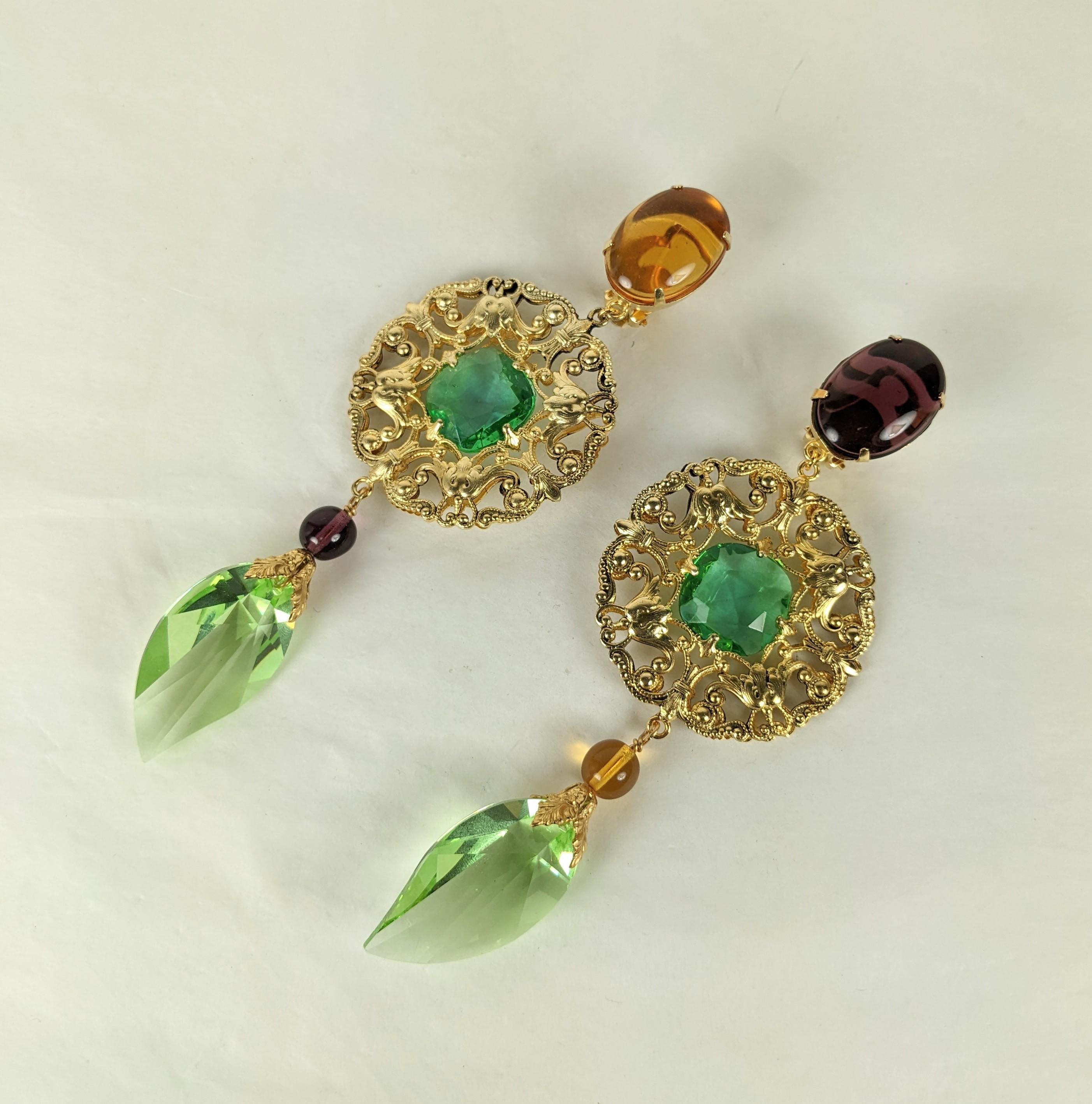 Yves Saint Laurent Haute Couture Asymmetrical Earrings, Maison Goossens In Excellent Condition For Sale In New York, NY