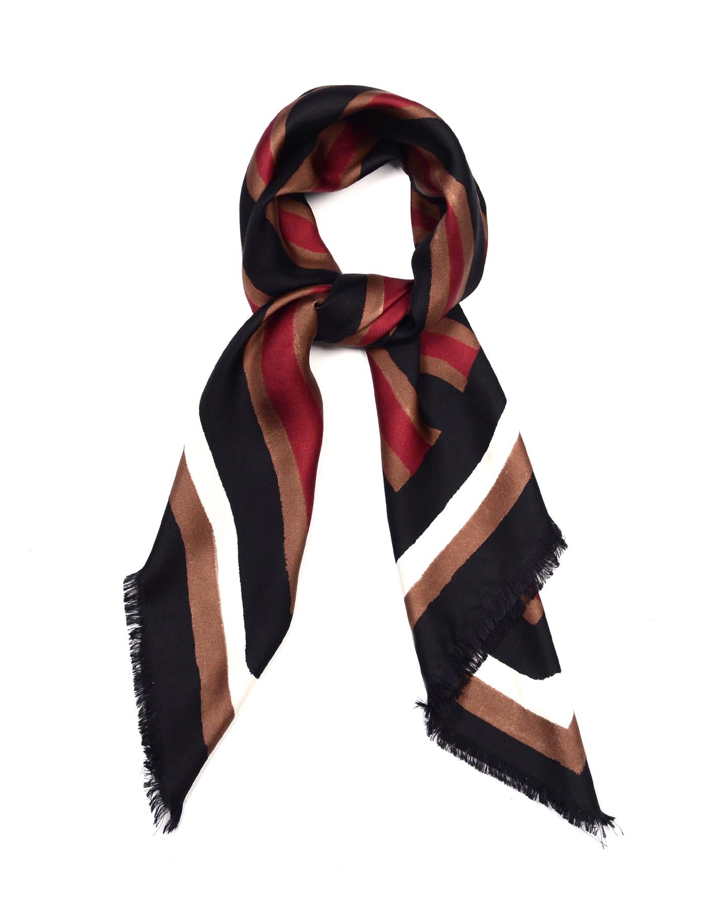 Yves Saint Laurent Haute Couture Black/Brown/Red Striped 35