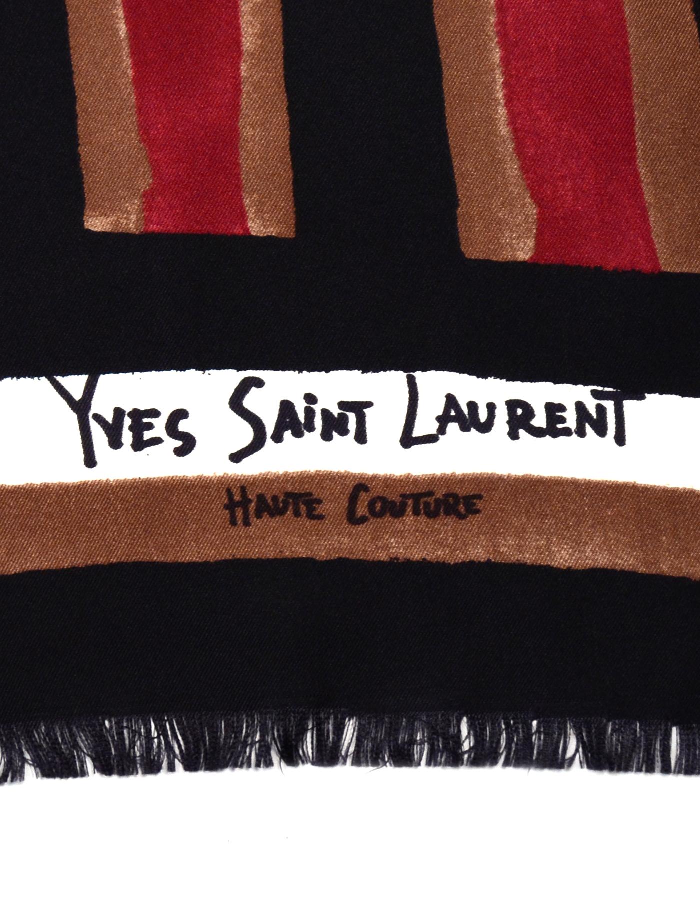 Women's Yves Saint Laurent Haute Couture Black/Brown/Red Striped 35