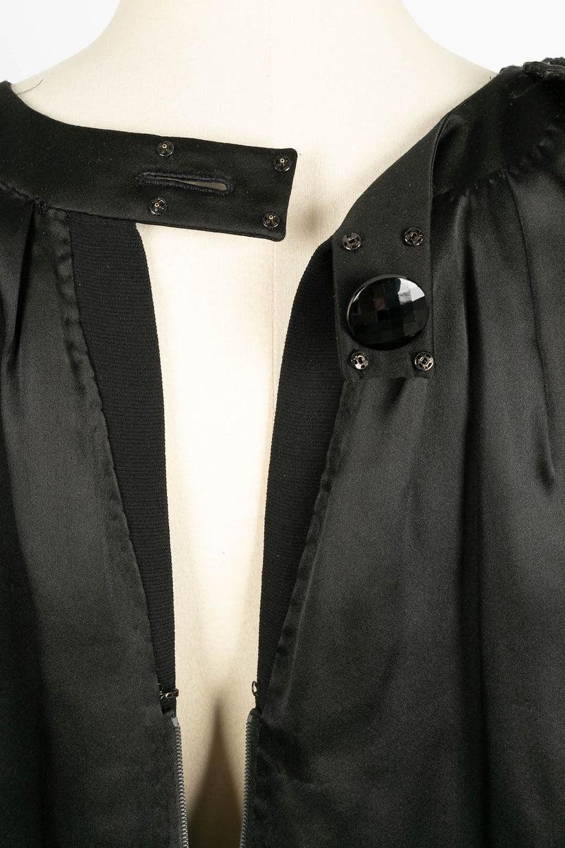 Yves Saint Laurent Haute Couture Black Crepe Dress  For Sale 6