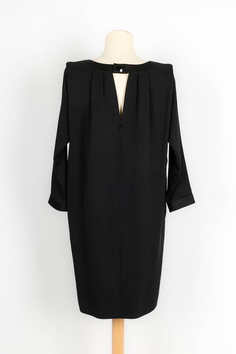Yves Saint Laurent Haute Couture Black Crepe Dress  In Excellent Condition For Sale In SAINT-OUEN-SUR-SEINE, FR