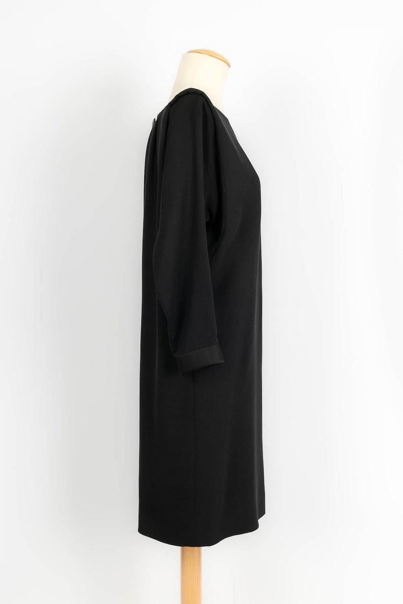 Yves Saint Laurent Haute Couture Schwarzes Kleid aus Krepp  Damen im Angebot