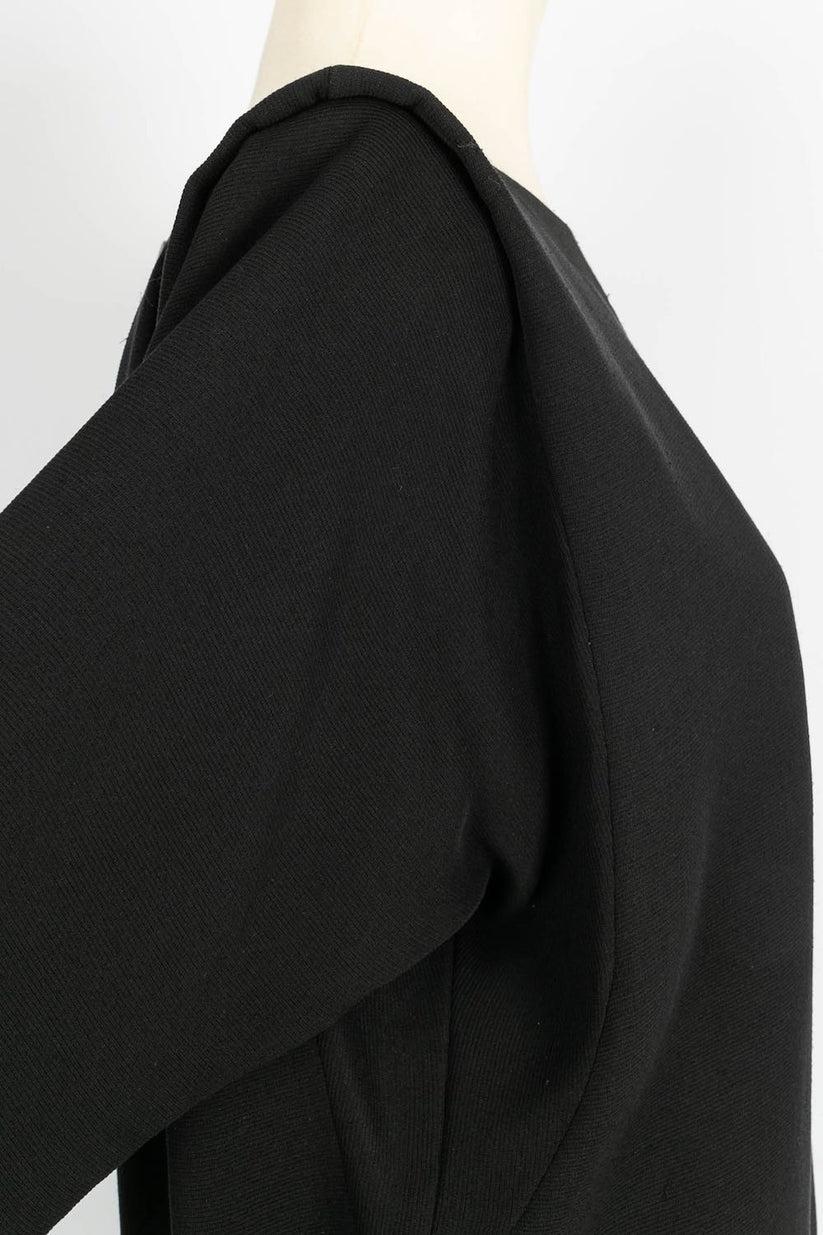 Yves Saint Laurent Haute Couture Black Crepe Dress  For Sale 2