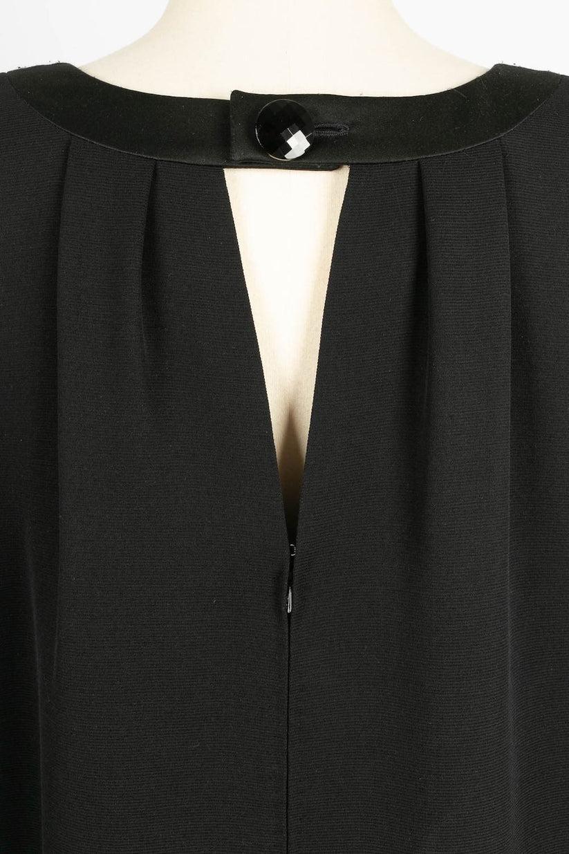 Yves Saint Laurent Haute Couture Black Crepe Dress  For Sale 4