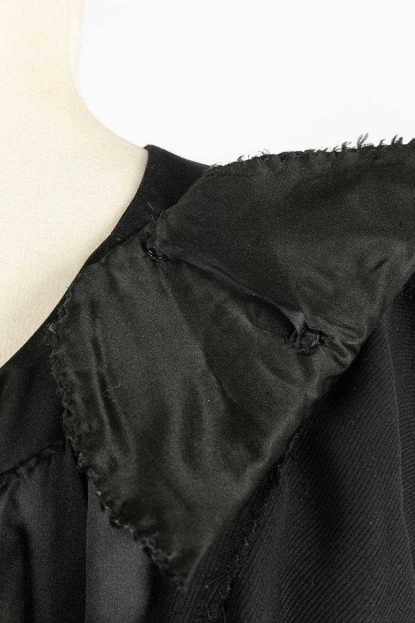 Yves Saint Laurent Haute Couture Black Crepe Dress  For Sale 5