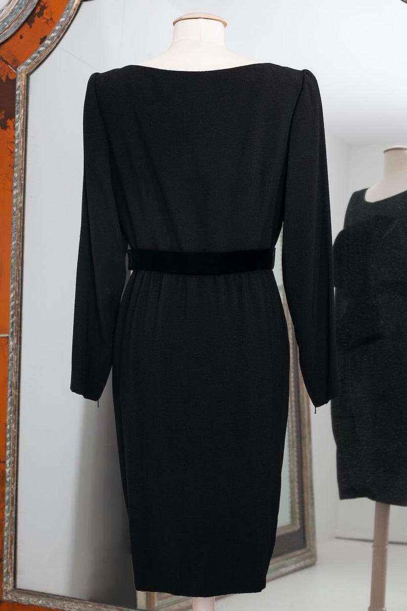 Yves saint Laurent Haute Couture Black Dress In Excellent Condition For Sale In SAINT-OUEN-SUR-SEINE, FR