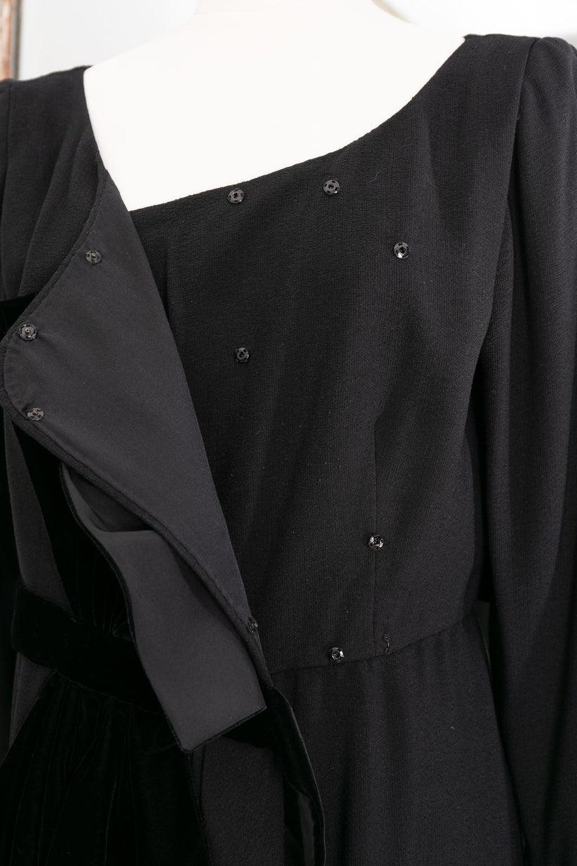 Yves saint Laurent Haute Couture Black Dress For Sale 2