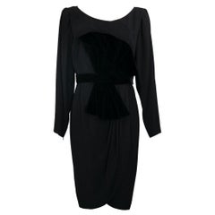 Vintage Yves saint Laurent Haute Couture Black Dress