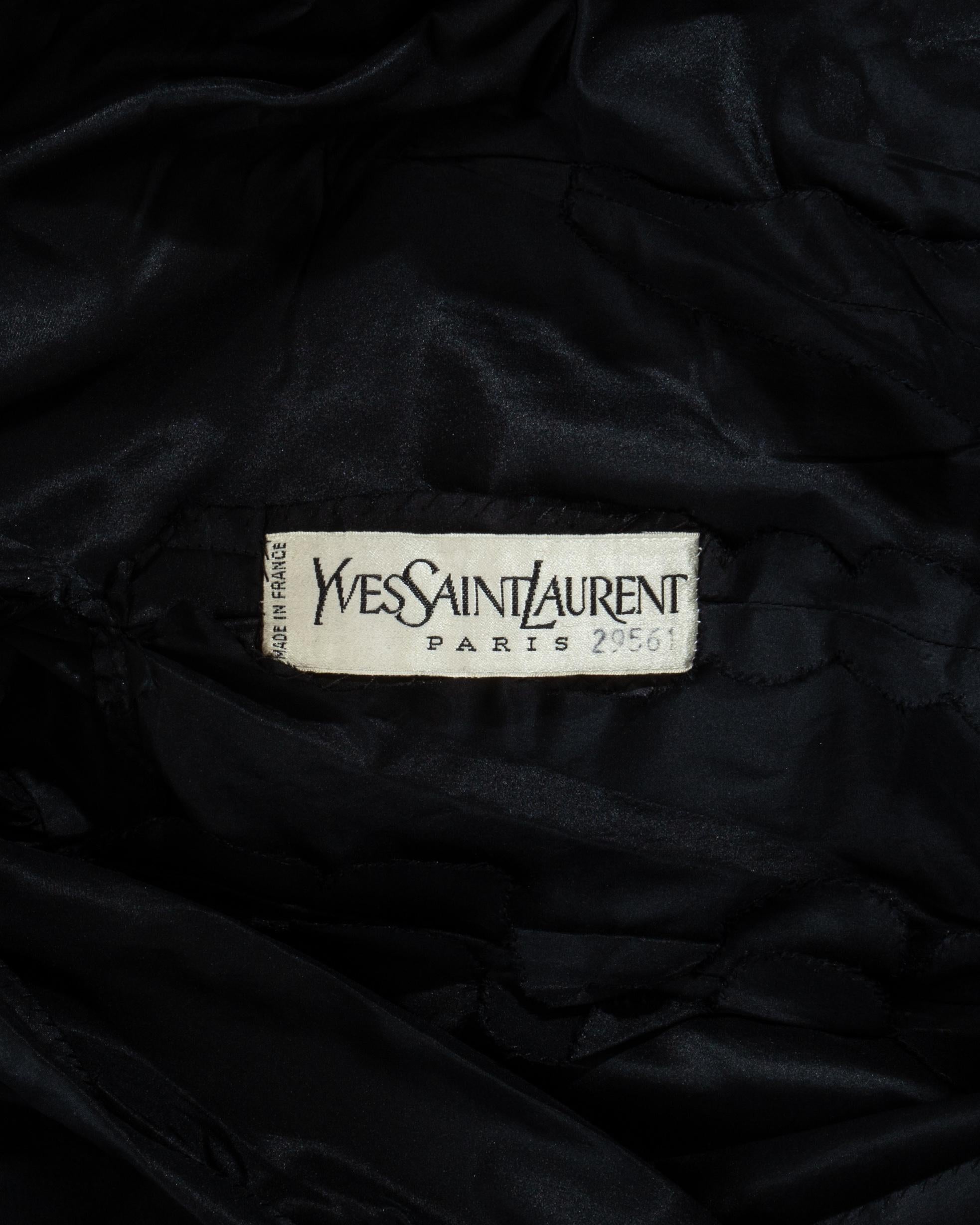 Yves Saint Laurent Haute Couture black silk taffeta evening dress, fw 1971 5