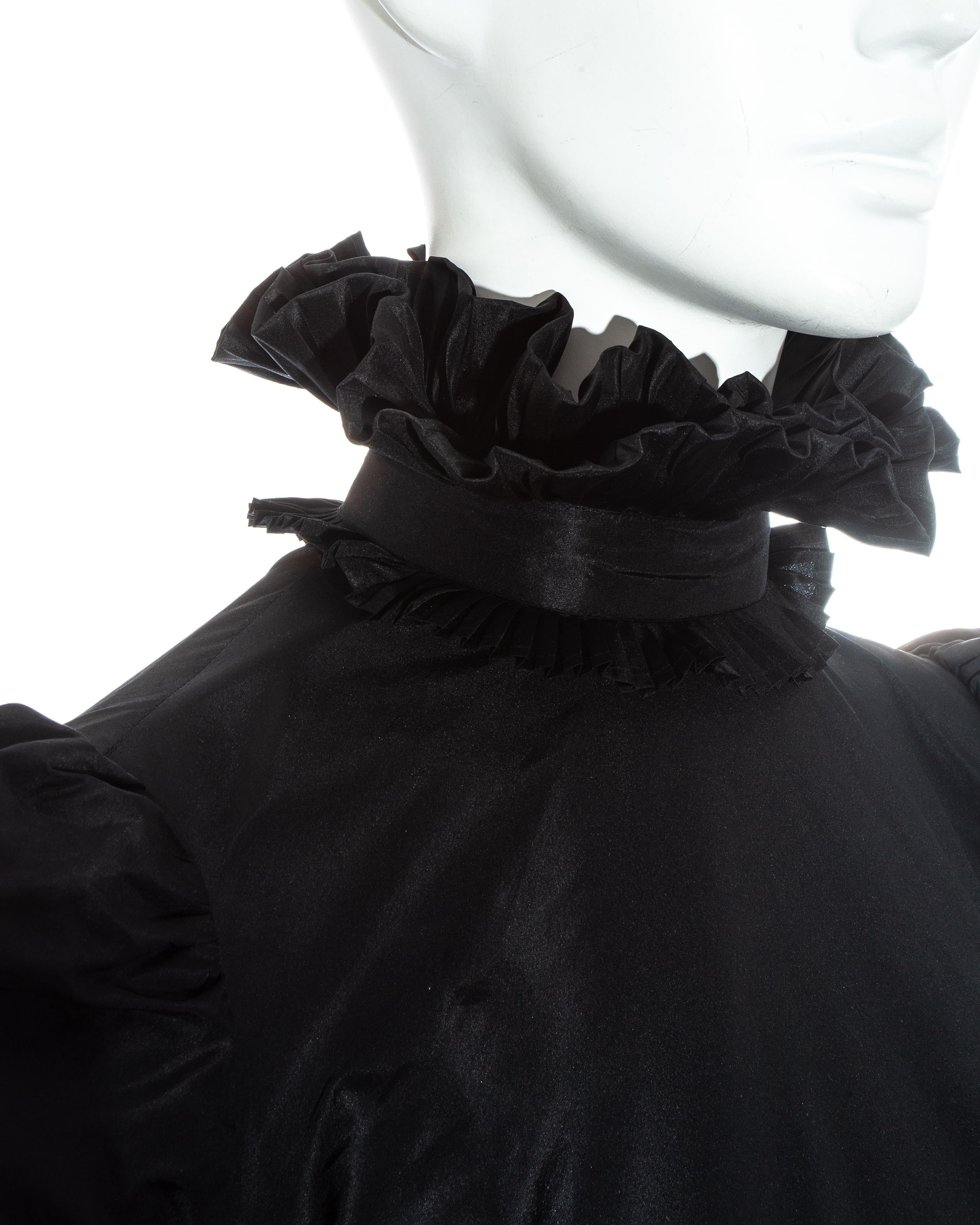 Women's Yves Saint Laurent Haute Couture black silk taffeta evening dress, fw 1971