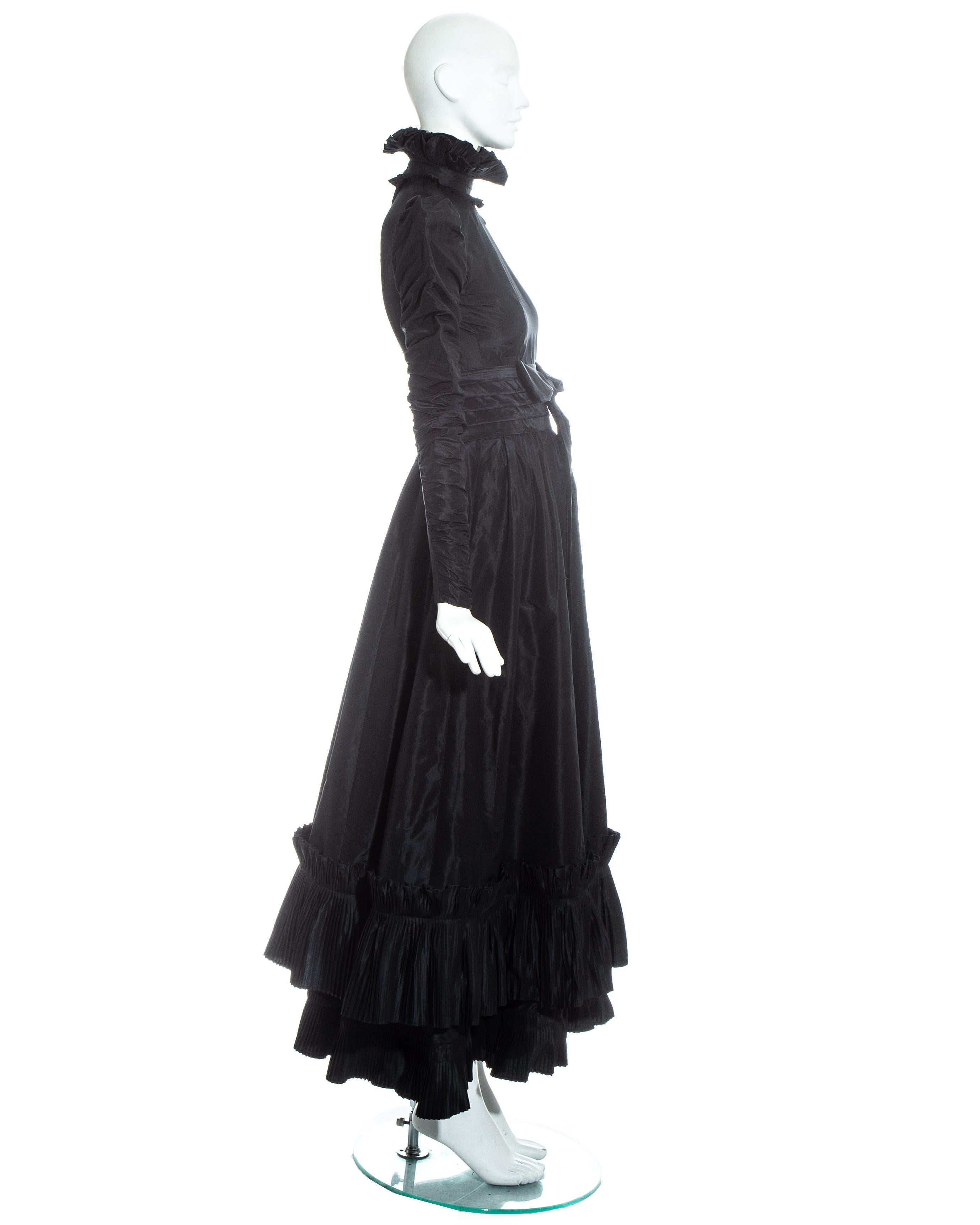 Yves Saint Laurent Haute Couture black silk taffeta evening dress, fw 1971 1