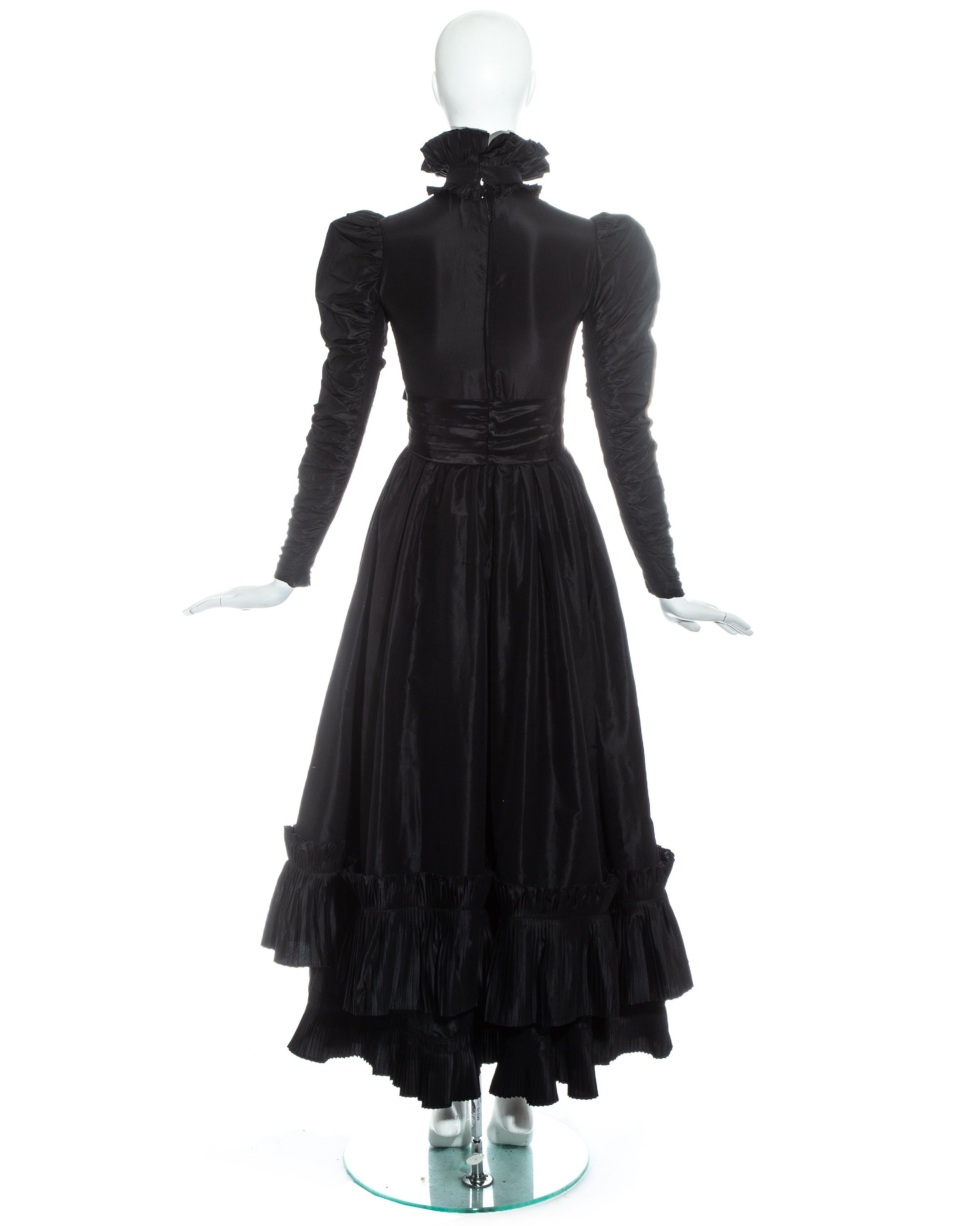 Yves Saint Laurent Haute Couture black silk taffeta evening dress, fw 1971 2