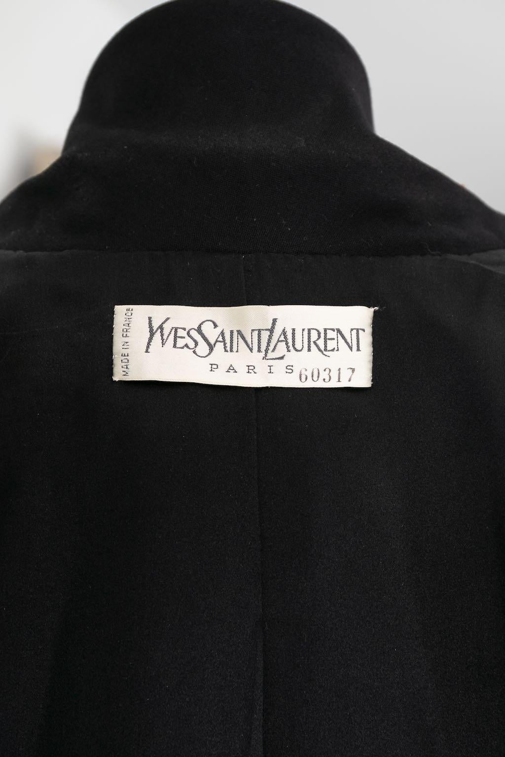Yves Saint Laurent Haute Couture Black Skirt and Jacket Set, circa 1981/1982 For Sale 2