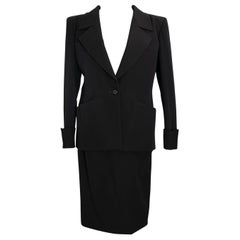 Yves Saint Laurent Haute Couture Black Skirt and Jacket Set, circa 1981/1982