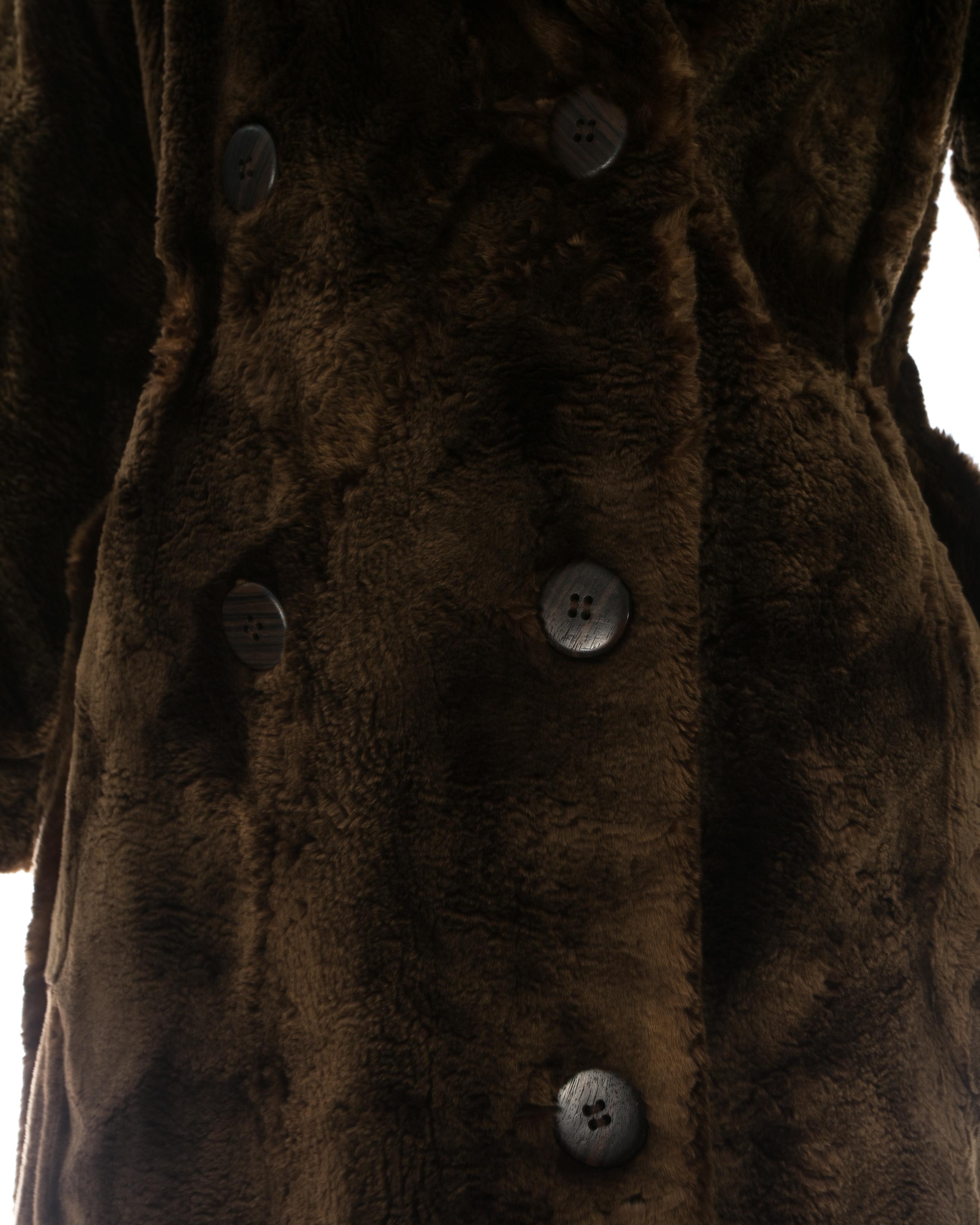 Yves Saint Laurent Haute Couture chestnut sheared beaver fur coat, fw 1985 4
